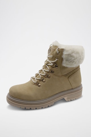 Bottines fourrées - Beige et blanc