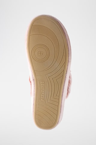 Pantoufles compensées en velours - Rose