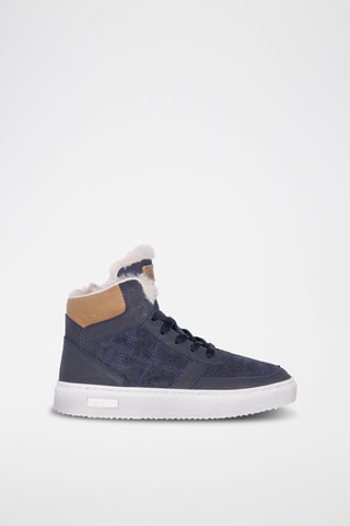 Hoge Leren Sneakers - Blauw