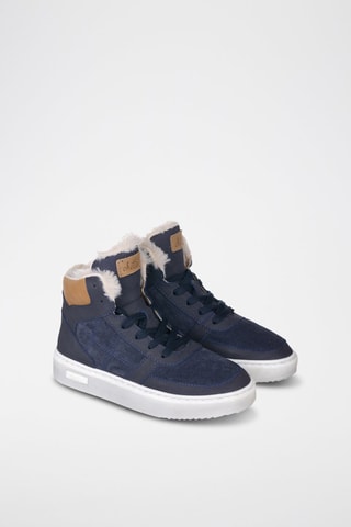 Hoge Leren Sneakers - Blauw