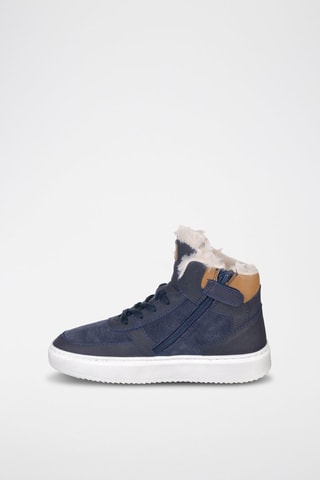 Hoge Leren Sneakers - Blauw