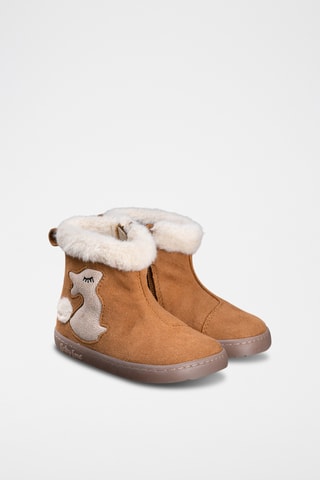 Gevoerde Nubuck Enkellaarzen - Camel