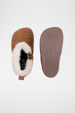 Gevoerde Nubuck Enkellaarzen - Camel