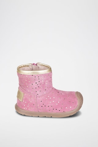 Leren Laarzen - Goudkleurig en roze