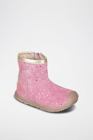 Leren Laarzen - Goudkleurig en roze
