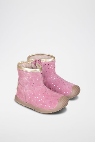 Leren Laarzen - Goudkleurig en roze
