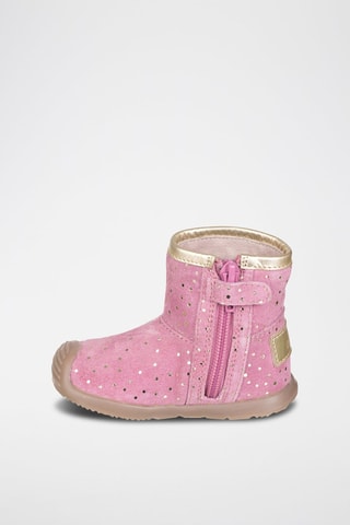 Leren Laarzen - Goudkleurig en roze