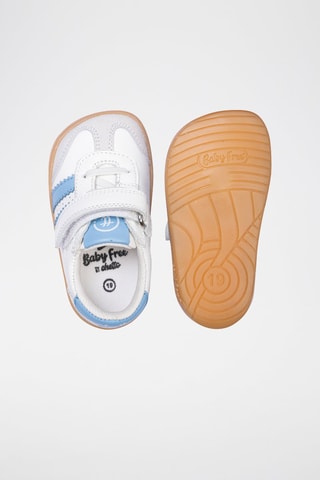 Leren Sneakers - Wit en blauw
