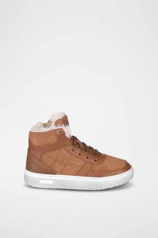 Hoge Leren Sneakers - Taupe