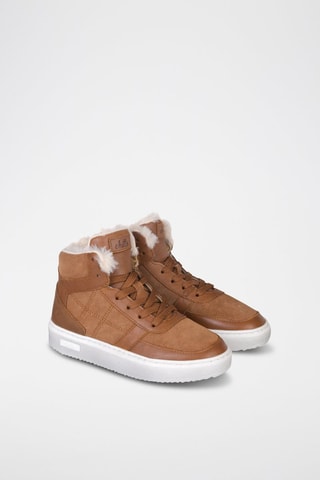 Hoge Leren Sneakers - Taupe