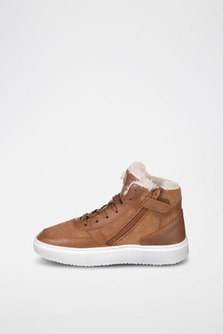 Hoge Leren Sneakers - Taupe