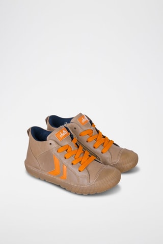 Hoge Leren Sneakers - Taupe