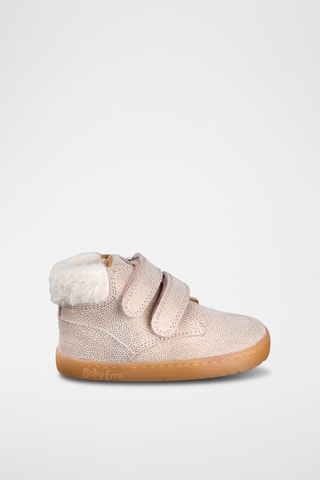 Leren Enkellaarzen - Beige en goudkleurig