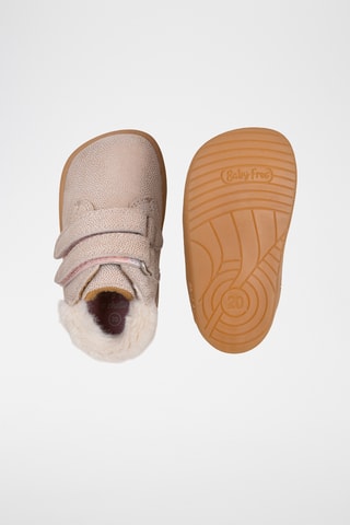 Leren Enkellaarzen - Beige en goudkleurig