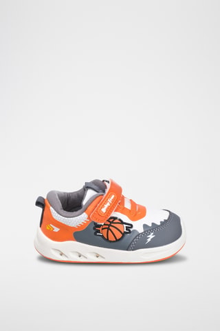 Sneakers - Wit, grijs en oranje