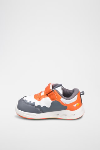 Sneakers - Wit, grijs en oranje