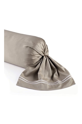 Taie de traversin en satin de coton 80 fils/cm² Cannes - Taupe