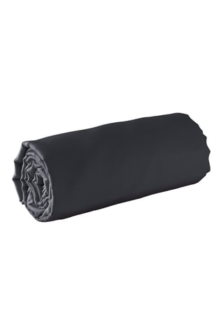 Drap-housse en satin de coton 80 fils/cm² Uni - Gris foncé