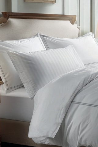 2 taies d’oreiller en satin de coton 80 fils/cm² Cannes - Blanc