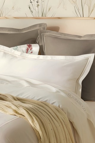 2 taies d'oreiller en satin de coton Cannes - Blanc