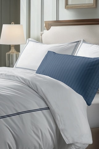 2 taies d’oreiller en satin de coton 80 fils/cm² Cannes - Blanc
