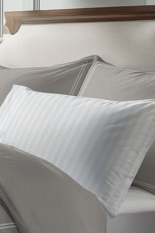 2 taies d’oreiller en satin de coton 80 fils/cm² Cannes - Taupe