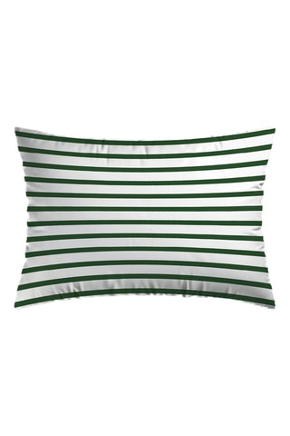 2 taies d'oreiller en satin de coton 80 fils/cm² Horizon - Vert et blanc