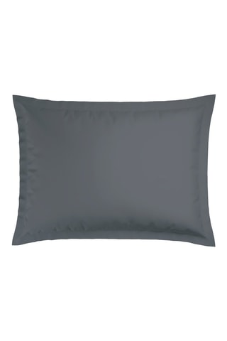 2 taies d'oreiller en satin de coton - 80 fils/cm² - Gris foncé - 50 x 70 cm