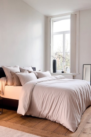 2 taies d'oreiller en satin de coton - 80 fils/cm² - Taupe - 50 x 70 cm