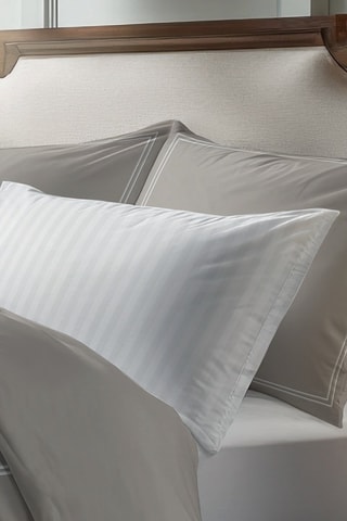 2 taies d’oreiller en satin de coton 80 fils/cm² Cannes - Taupe