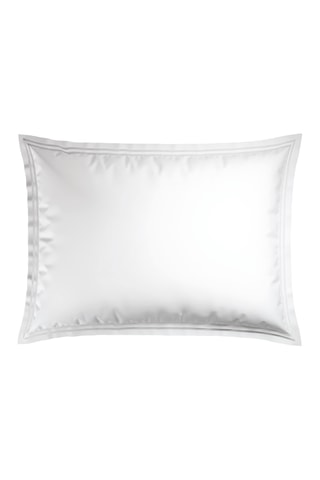 2 taies d'oreiller en satin de coton 80 fils/cm² Annecy - Blanc