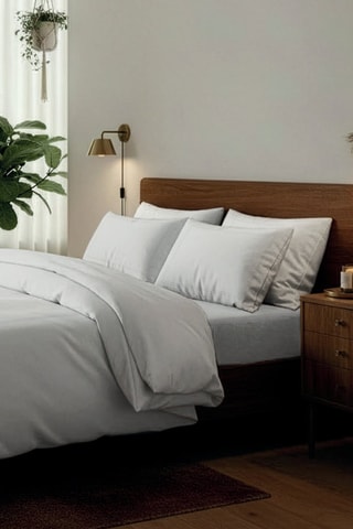 2 taies d'oreiller en satin de coton 80 fils/cm² Annecy - Blanc