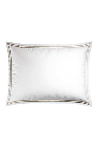 2 taies d'oreiller en satin de coton 80 fils/cm² Annecy - Blanc