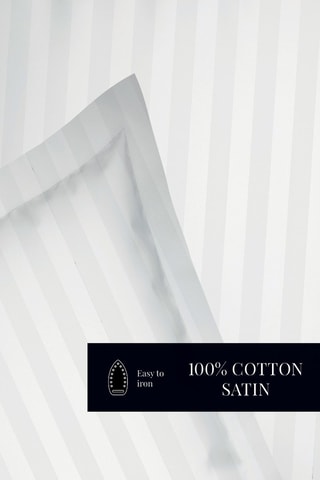 2 taies d’oreiller en satin de coton 80 fils/cm² Dobby - Blanc