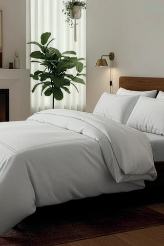 2 taies d'oreiller en satin de coton 80 fils/cm² Annecy - Blanc