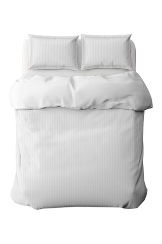 Parure de couette en satin de coton 80 fils/cm² Dobby - Blanc