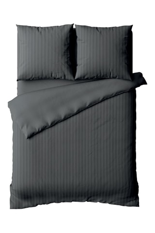 Parure de couette en satin de coton 80 fils/cm² Dobby - Noir