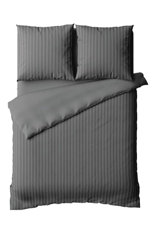 Parure de couette en satin de coton 80 fils/cm² Dobby - Gris foncé