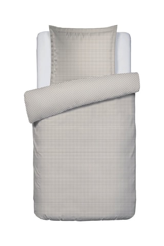 Parure de couette en satin de coton - 80 fils/cm² - Taupe