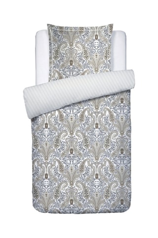 Parure de couette réversible en satin de coton - 80 fils/cm² - Taupe