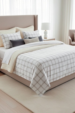 Parure de couette en satin de coton - 80 fils/cm² - Taupe