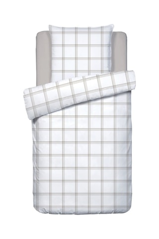 Parure de couette en satin de coton - 80 fils/cm² - Taupe