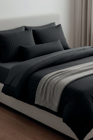Parure de couette en satin de coton - 80 fils/cm² - Noir