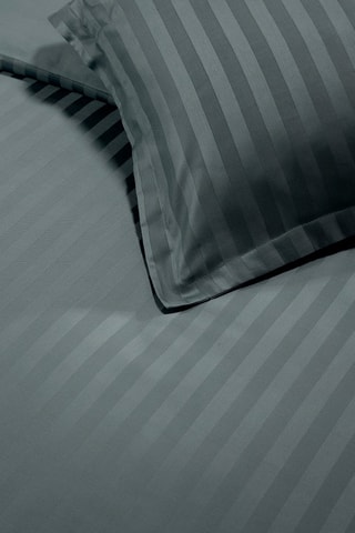Parure de couette en satin de coton - 80 fils/cm² - Gris foncé