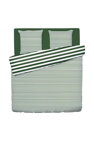 Parure de couette en satin de coton 80 fils/cm² Horizon - Vert et blanc