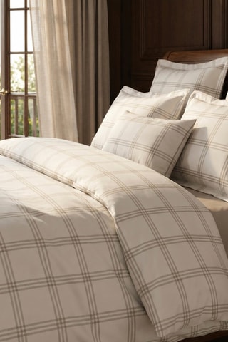 Parure de couette en satin de coton 80 fils/cm² Aaron - Taupe