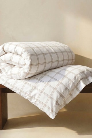 Parure de couette en satin de coton 80 fils/cm² Aaron - Taupe