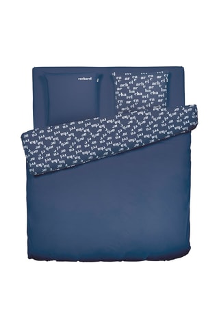 Parure de couette en flanelle de coton Signature - Bleu marine
