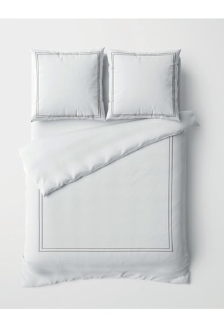 Parure de couette en satin de coton Cannes - Blanc