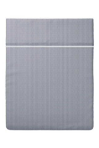 Drap plat en satin de coton 80 fils/cm² - Blanc et ciel